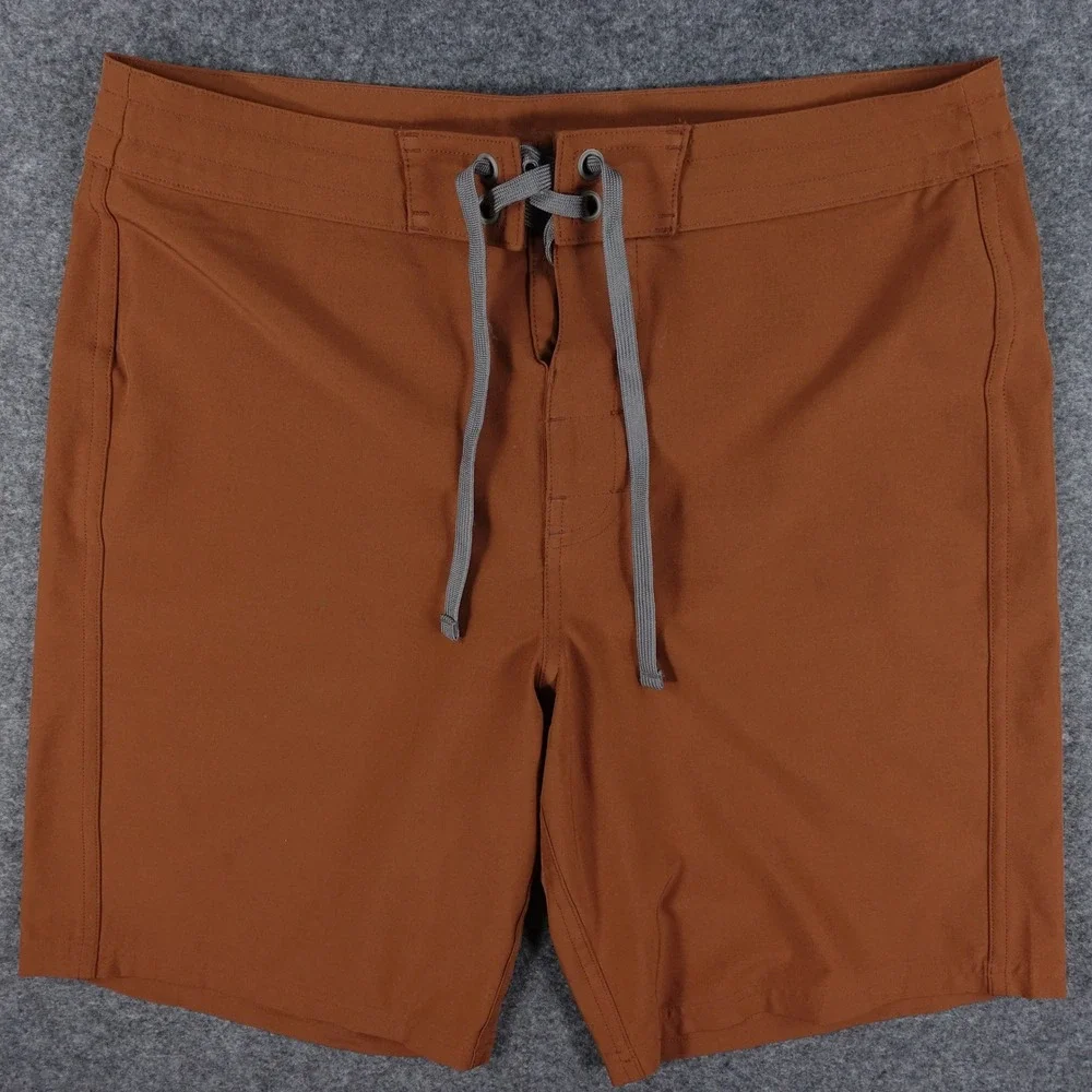 prAna Board Shorts Mens 28 Quick Dry Surf Swim Rust Brown